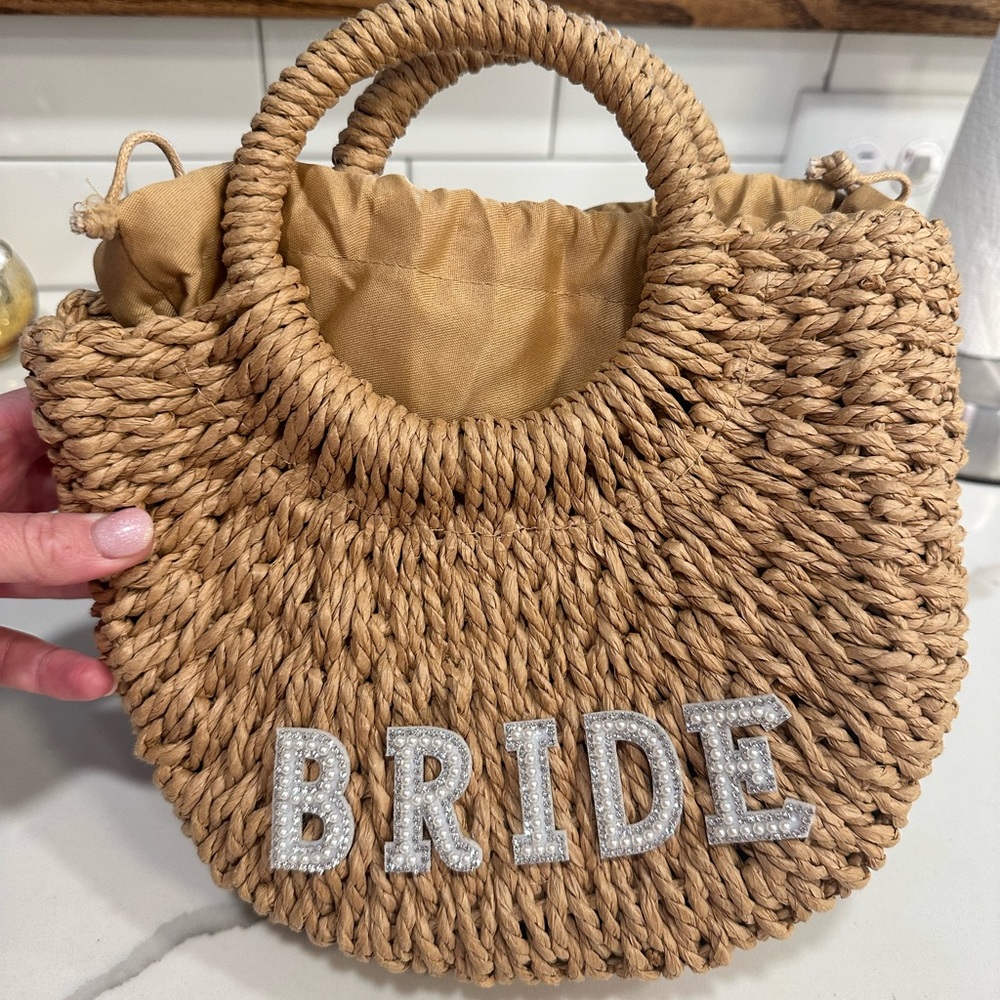 Tan Woven Bride Bag